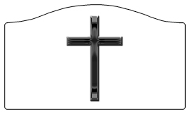 DASHELL-510-BK-WT Black Single Cross White Background
